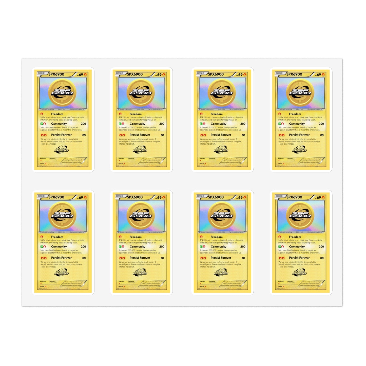 40 AEON STICKER CARDS (5 Sheets x8 Stickers per sheet)